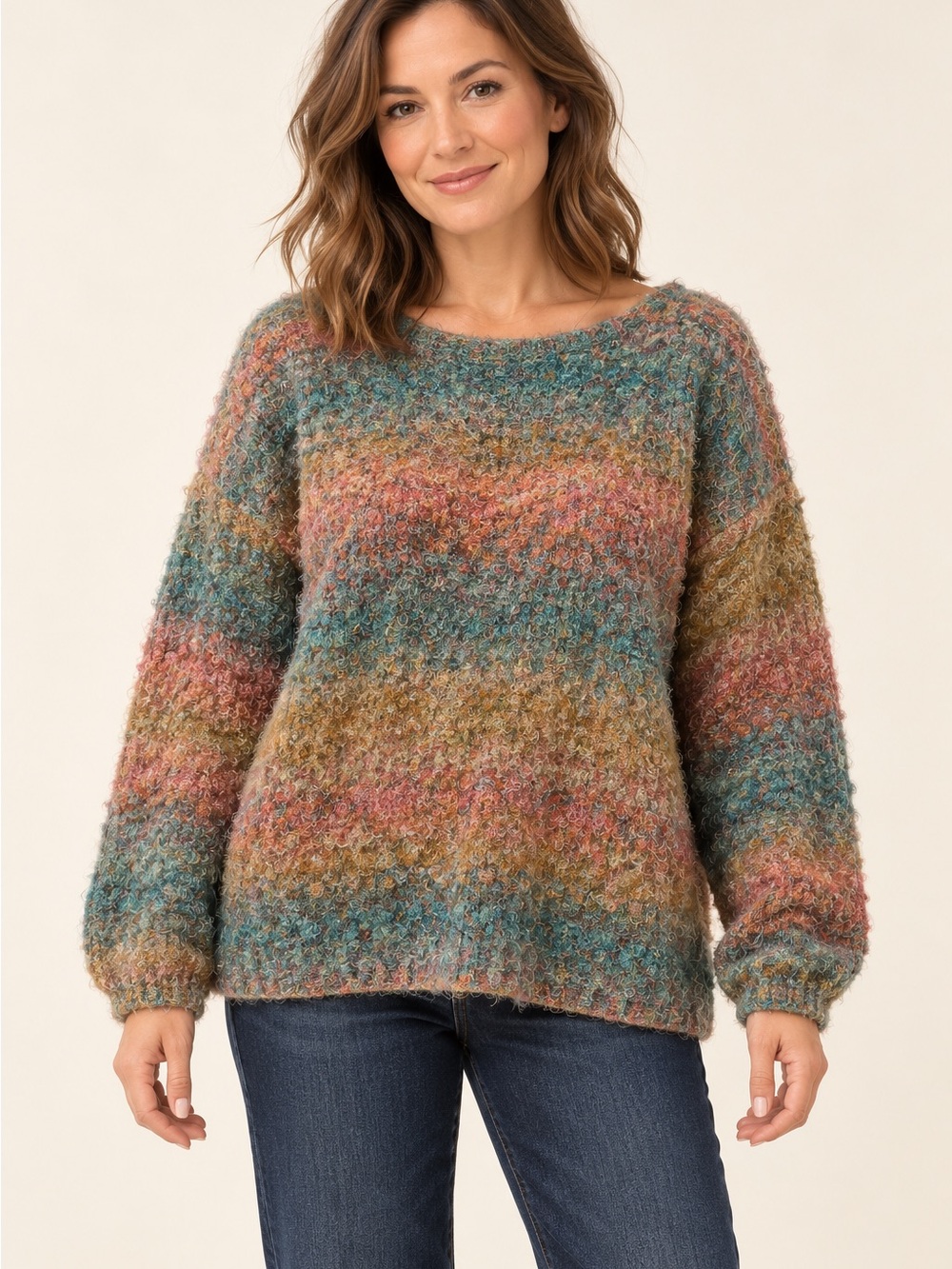 FDJ Multicolour Bouclé Sweater – Size M